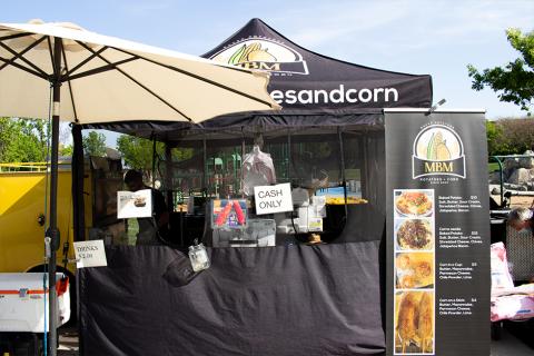 MBM potato stall on a sunny day