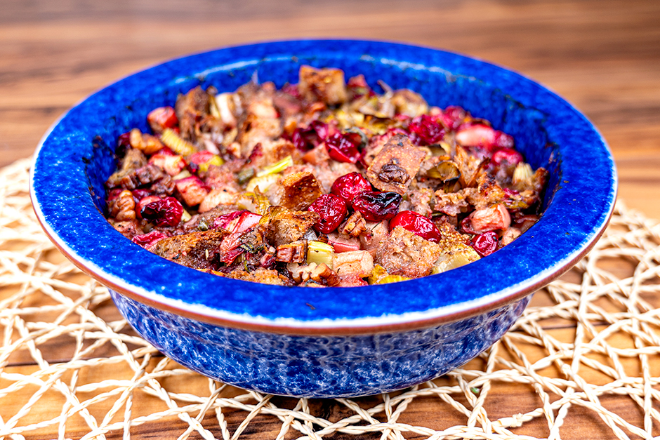 Cranberry Apple Leek Stuffing