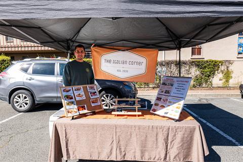 The Italian Corner booth at the Alameda Farmers' Market