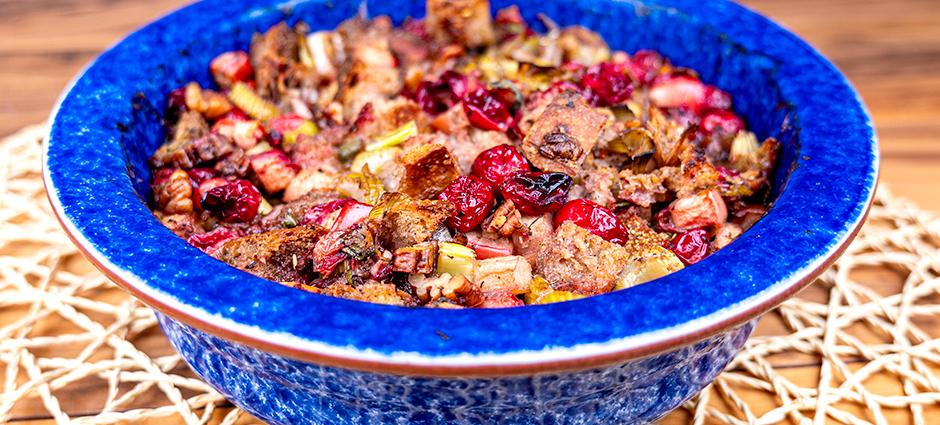 Cranberry Apple Leek Stuffing